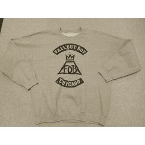 Fall Out Boy Sweater Mens Extra Large Gray FOB Chicago Band Music Merch